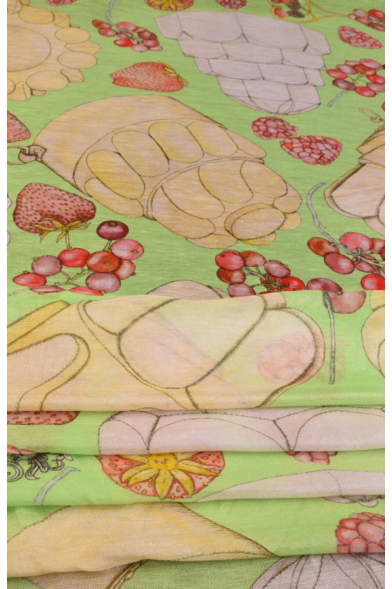 Linen with fruit COUPON 130 cm