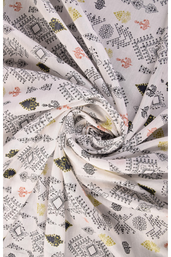 Printed batiste with Aztec...