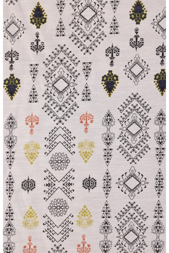 Bedruckter Batist mit Aztekenmustern COUPON 170cm