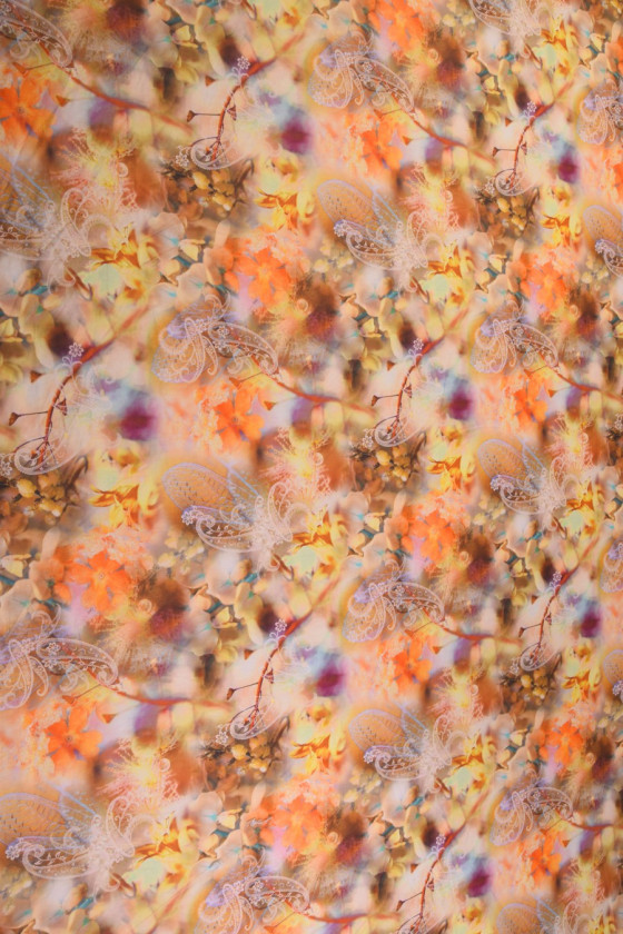 Algodón estampado en colores cálidos