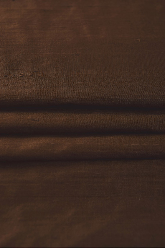 Szantung jedwabny brązowy KUPON 180cm