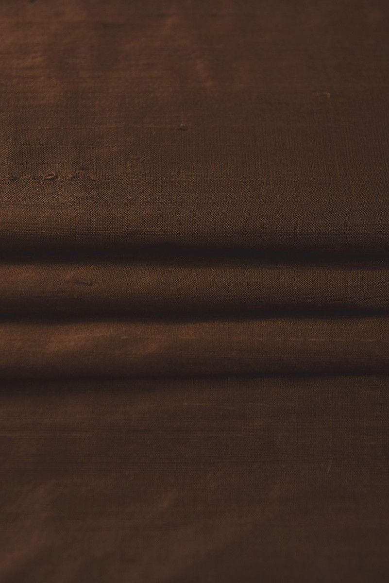 Szantung jedwabny brązowy KUPON 180cm