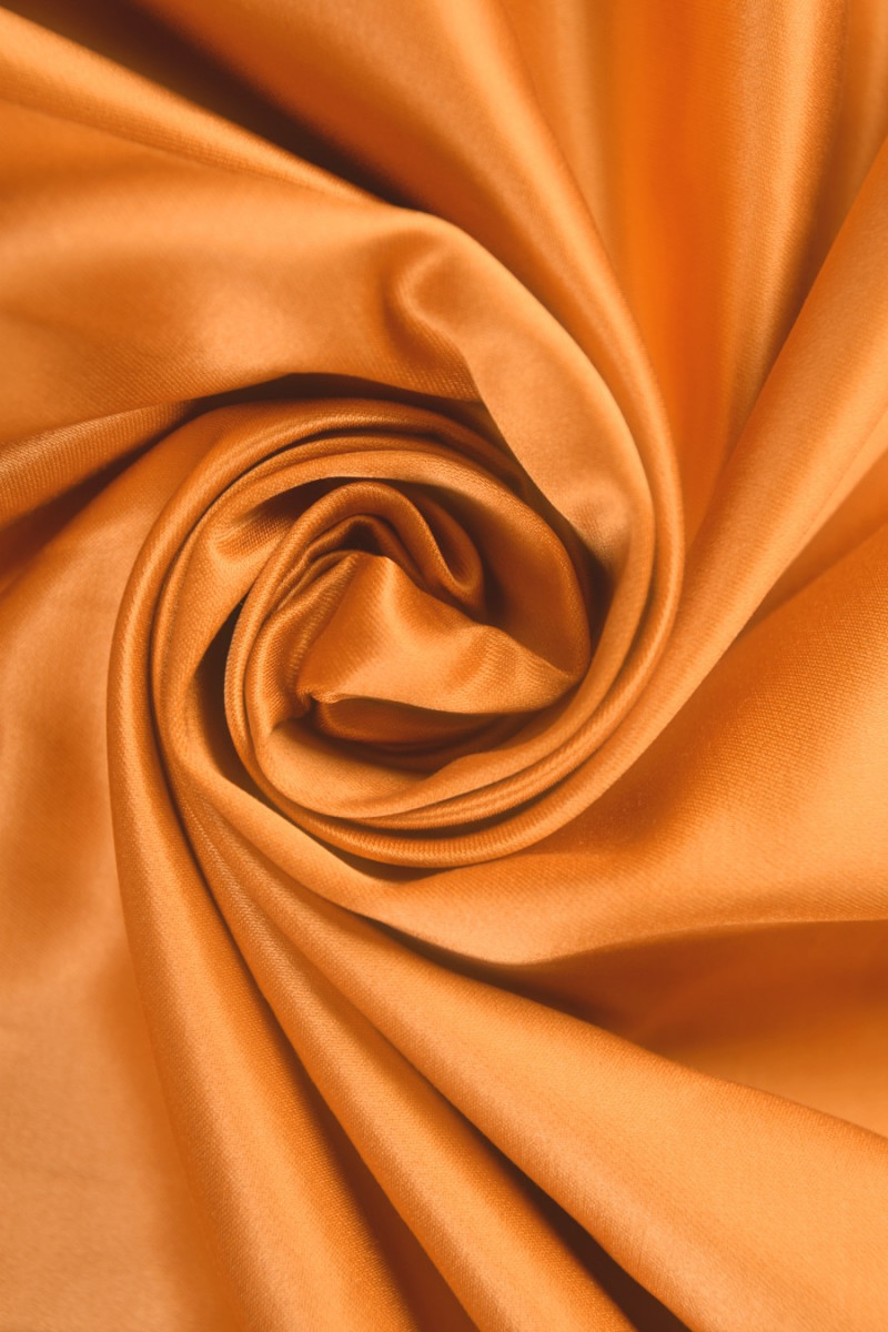 Cotton-silk taffeta satin orange