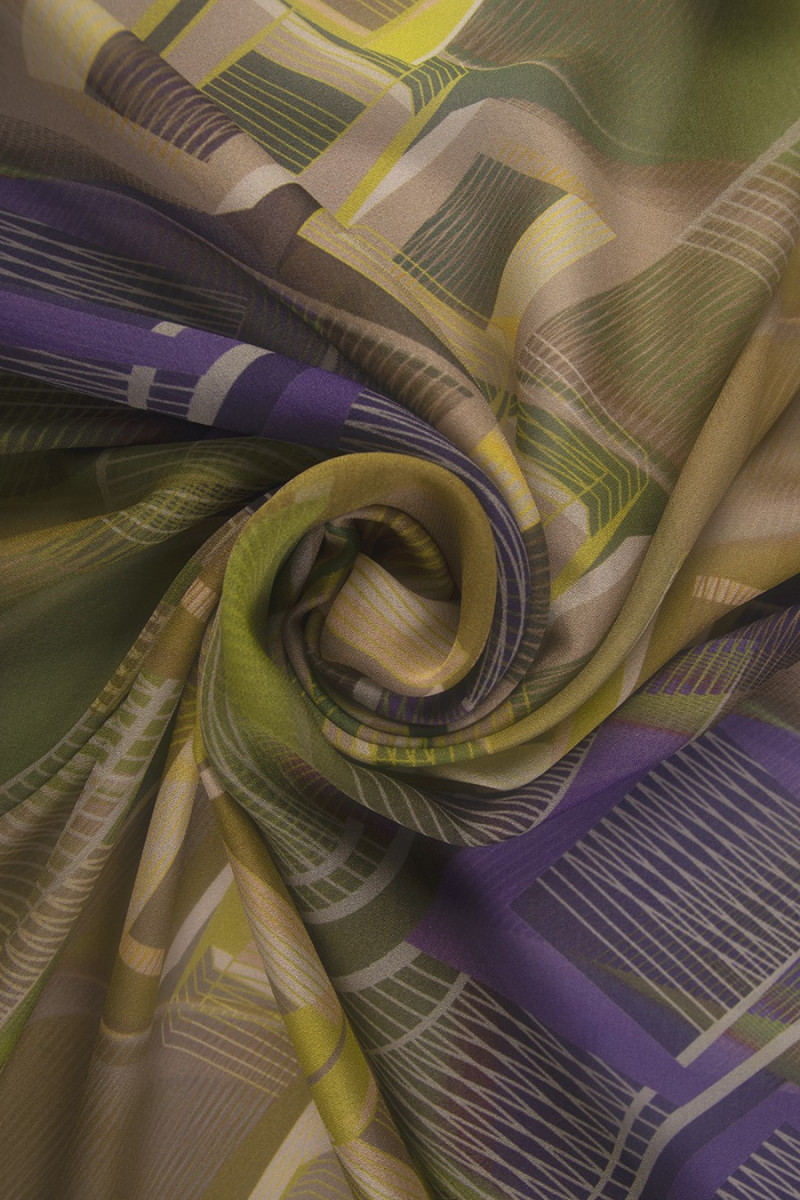 Mønstret georgette silke