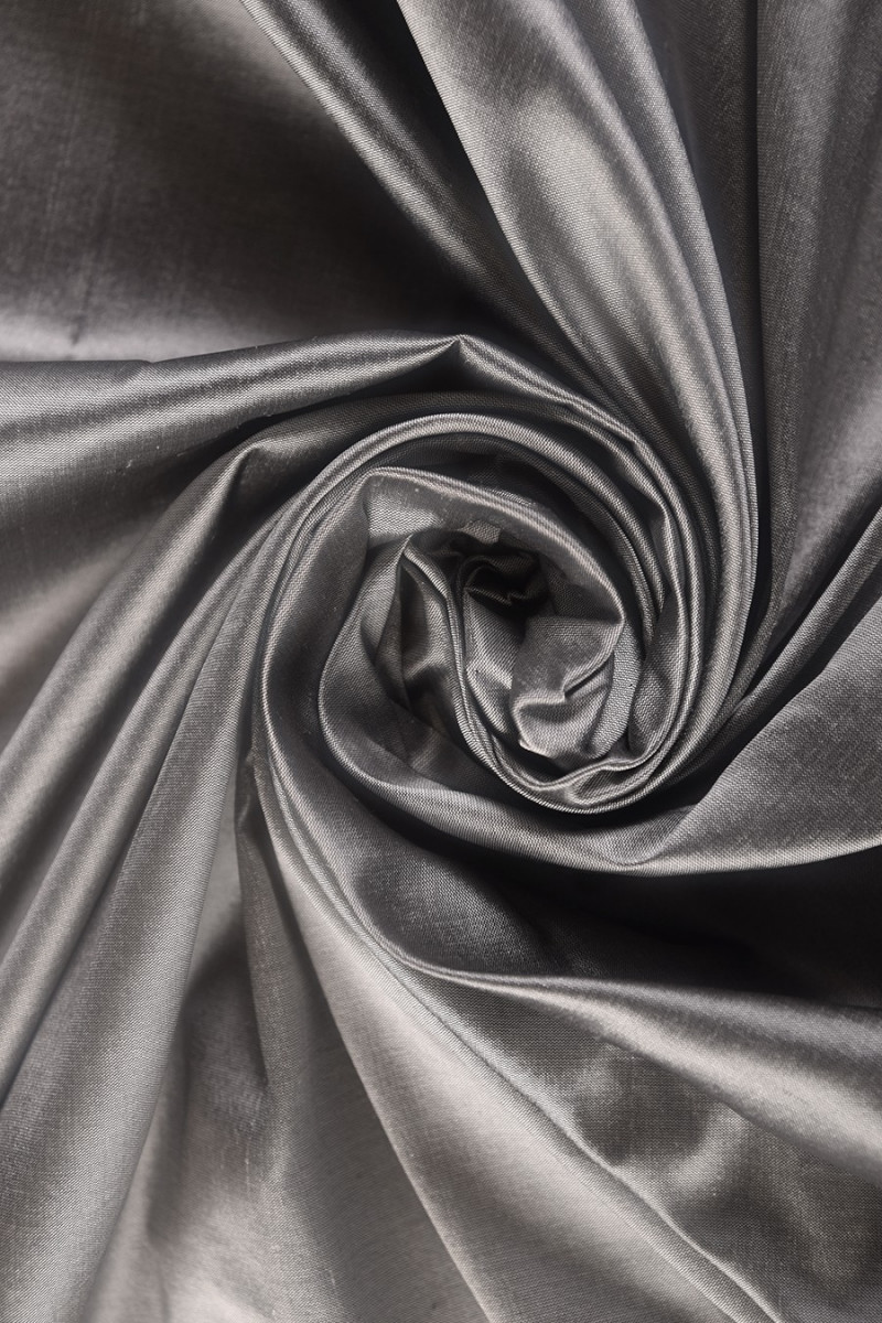 Shantung taffeta silk gray