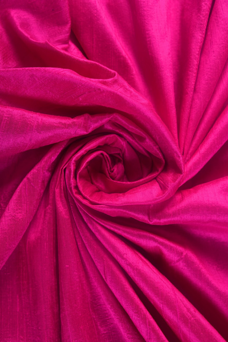 Szantung jedwabny pink KUPONY