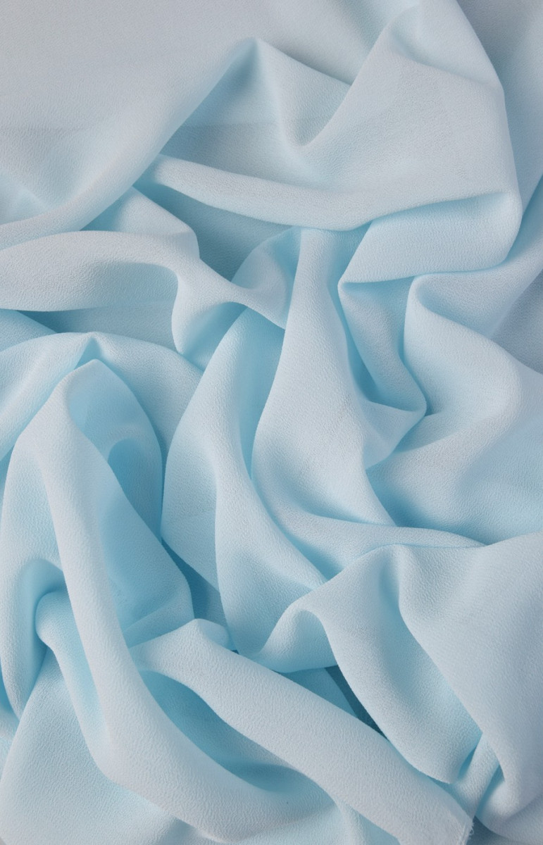 Georgette de poliéster azul