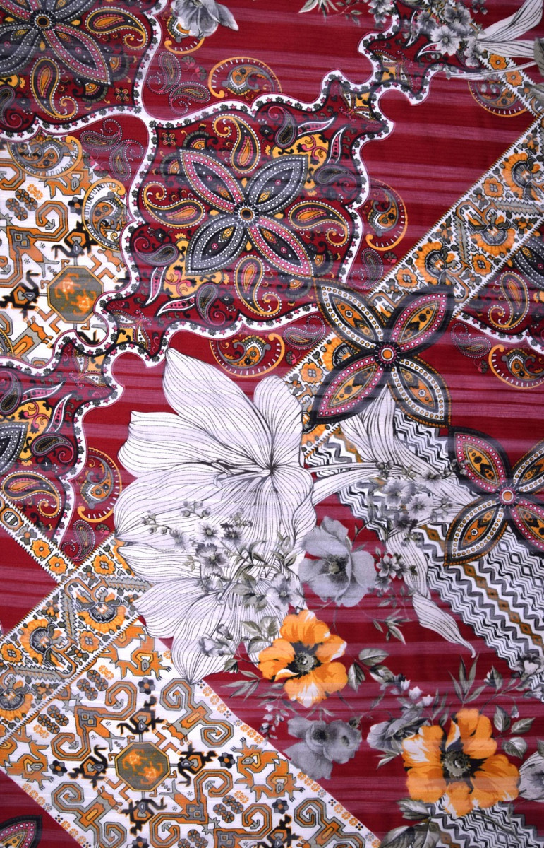 Printed polyester chiffon