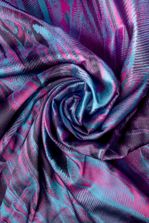 Turquoise jacquard with fuchsia