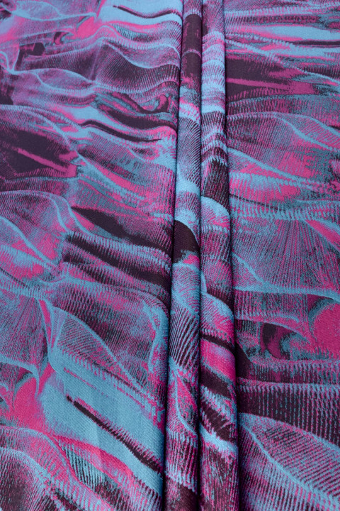 Turquoise jacquard with fuchsia