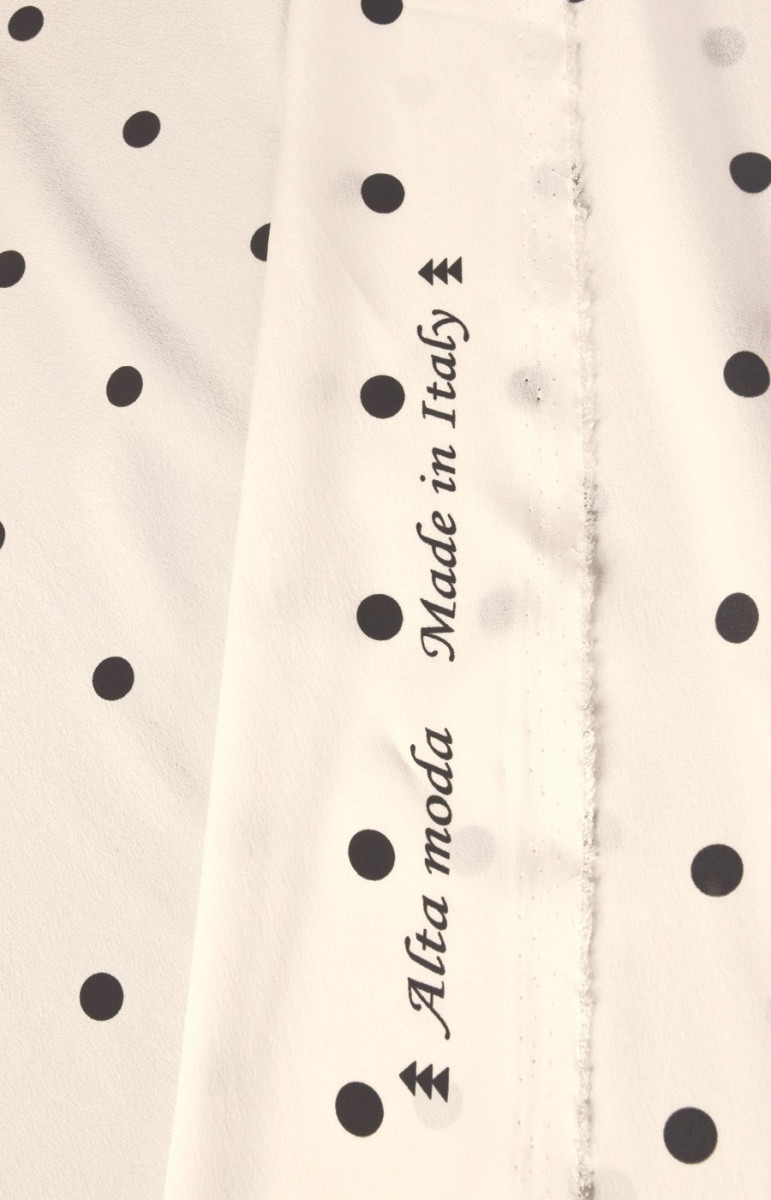 Crêpe di seta écrù a pois