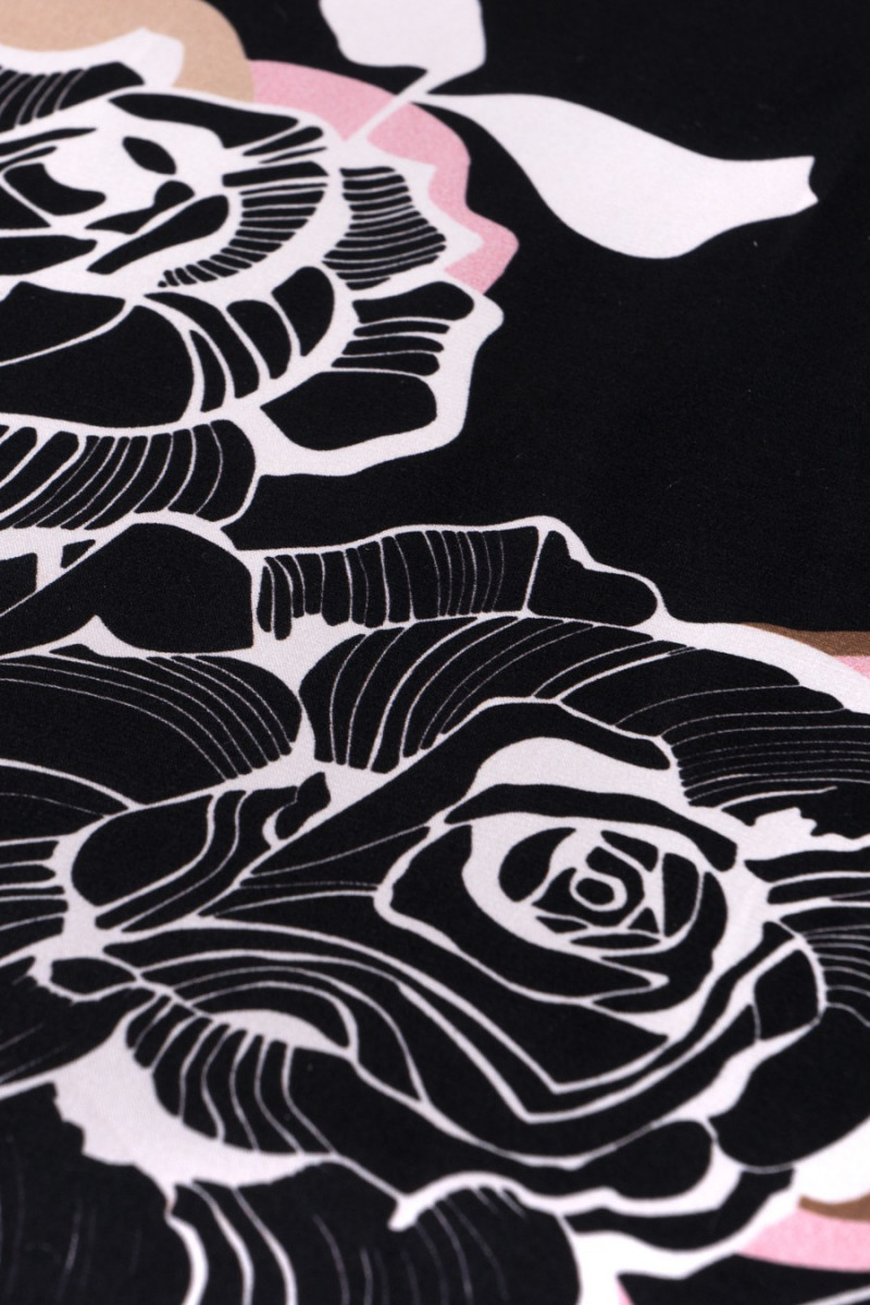 Satin floral de mătase