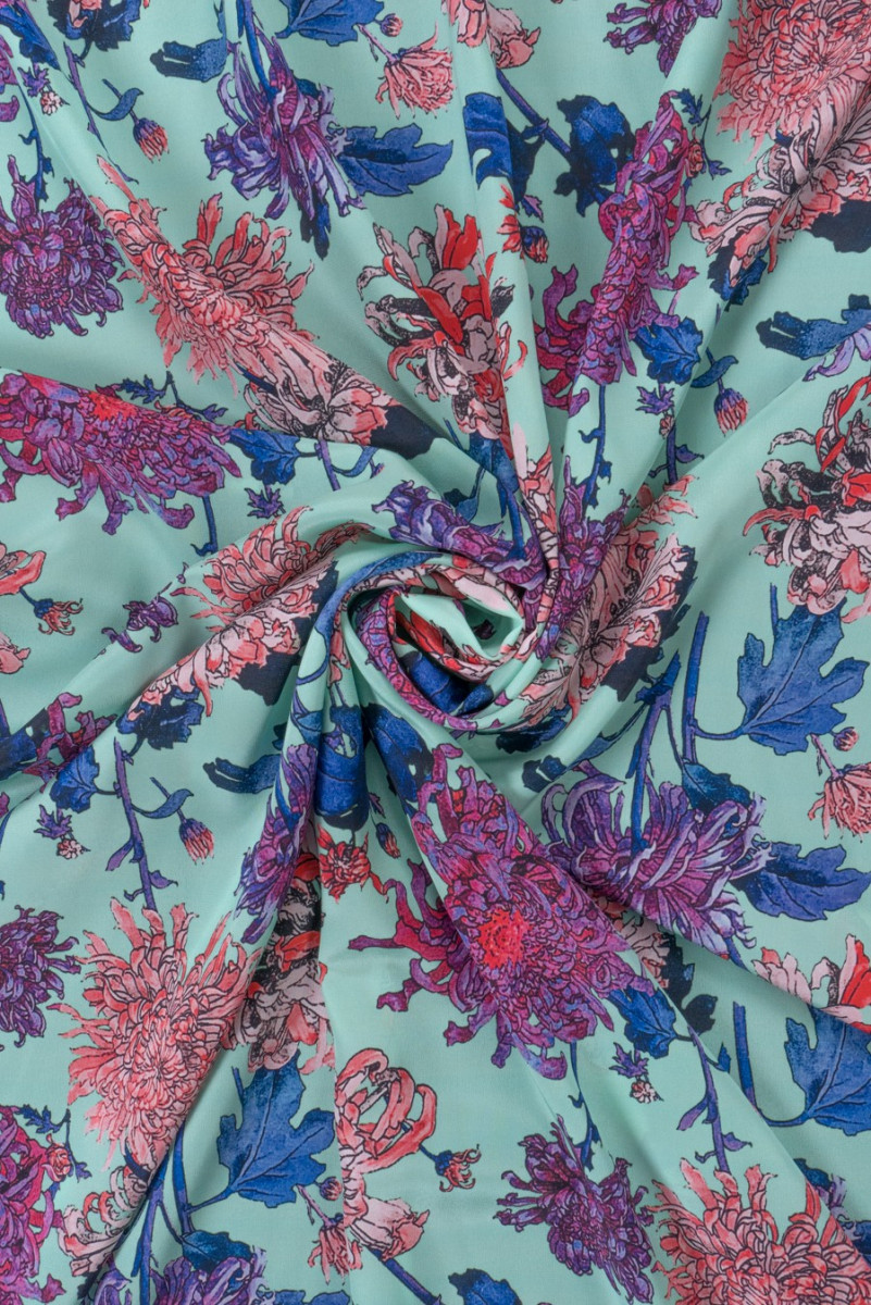 Hodvábne krepové podpísané kvety