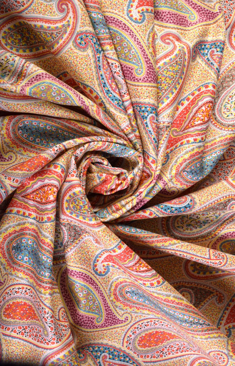 Bavlnený vzor farebný Paisley