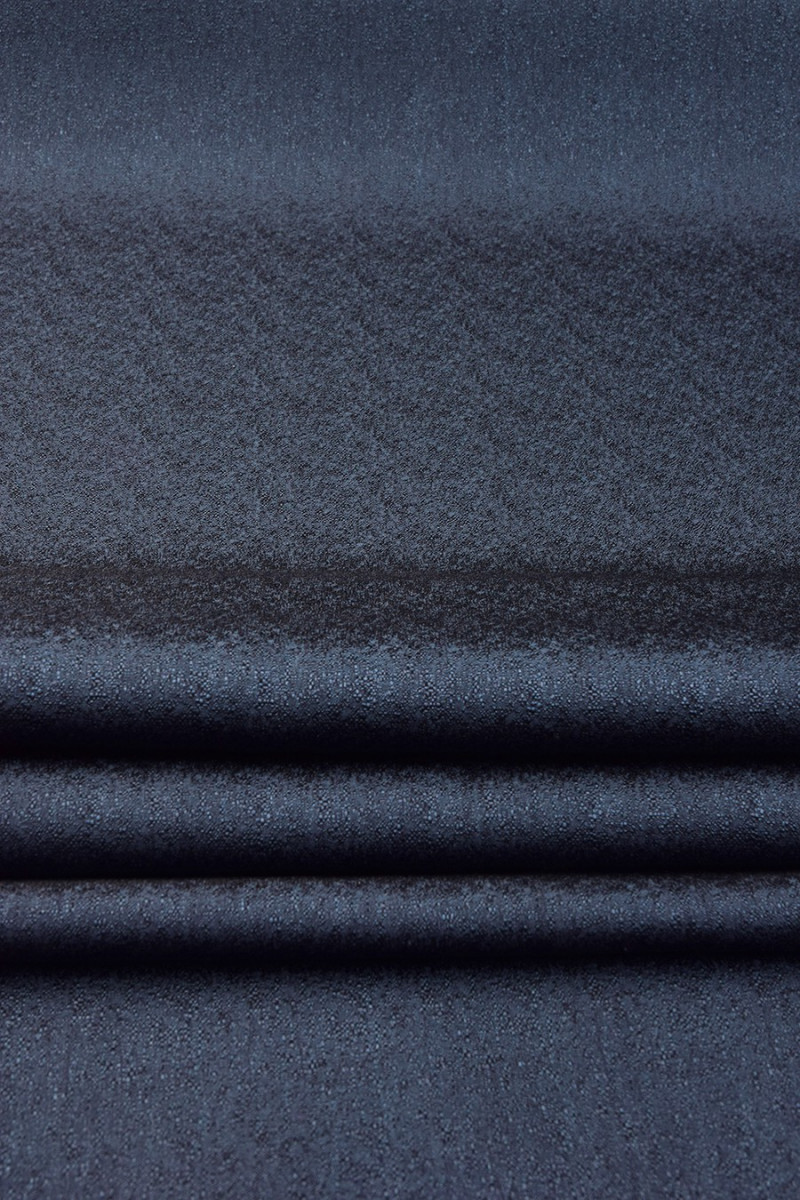 Navy jacquard silk