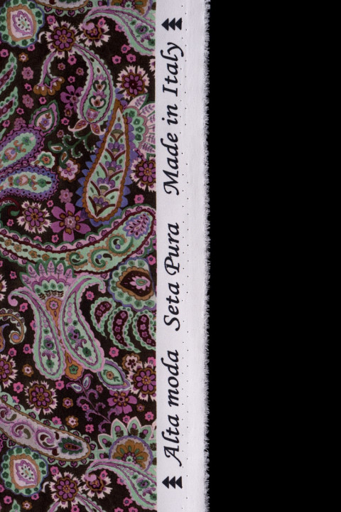 Krepa jedwabna wzór paisley