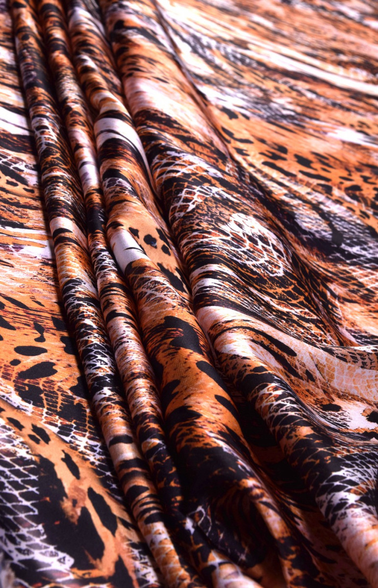 Polyester satin patterned