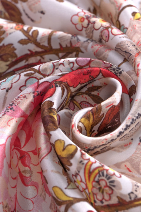 Patterned silk satin