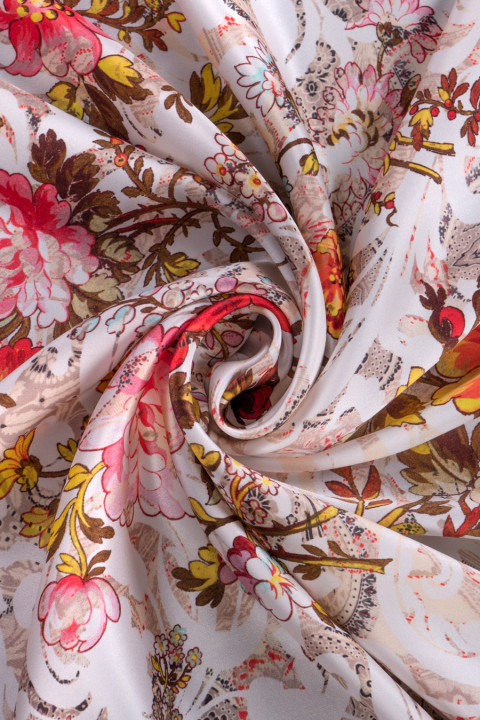 Patterned silk satin