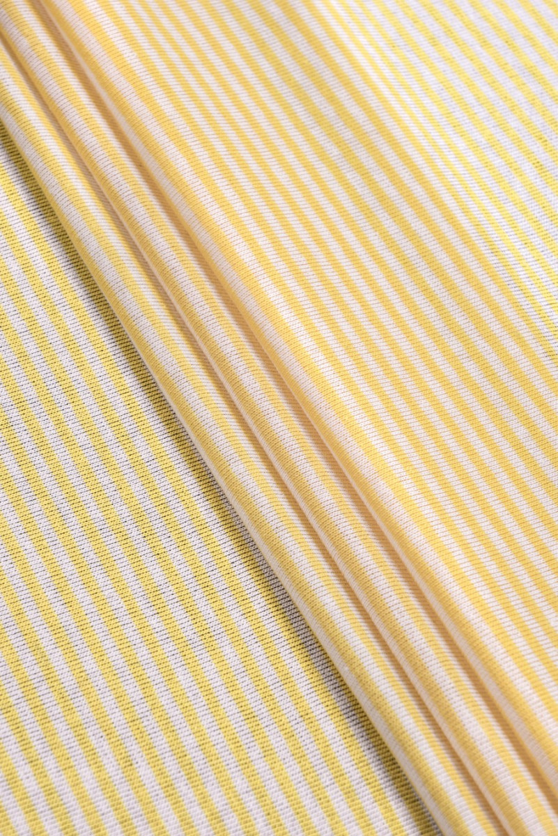 Striped cotton knitted fabric