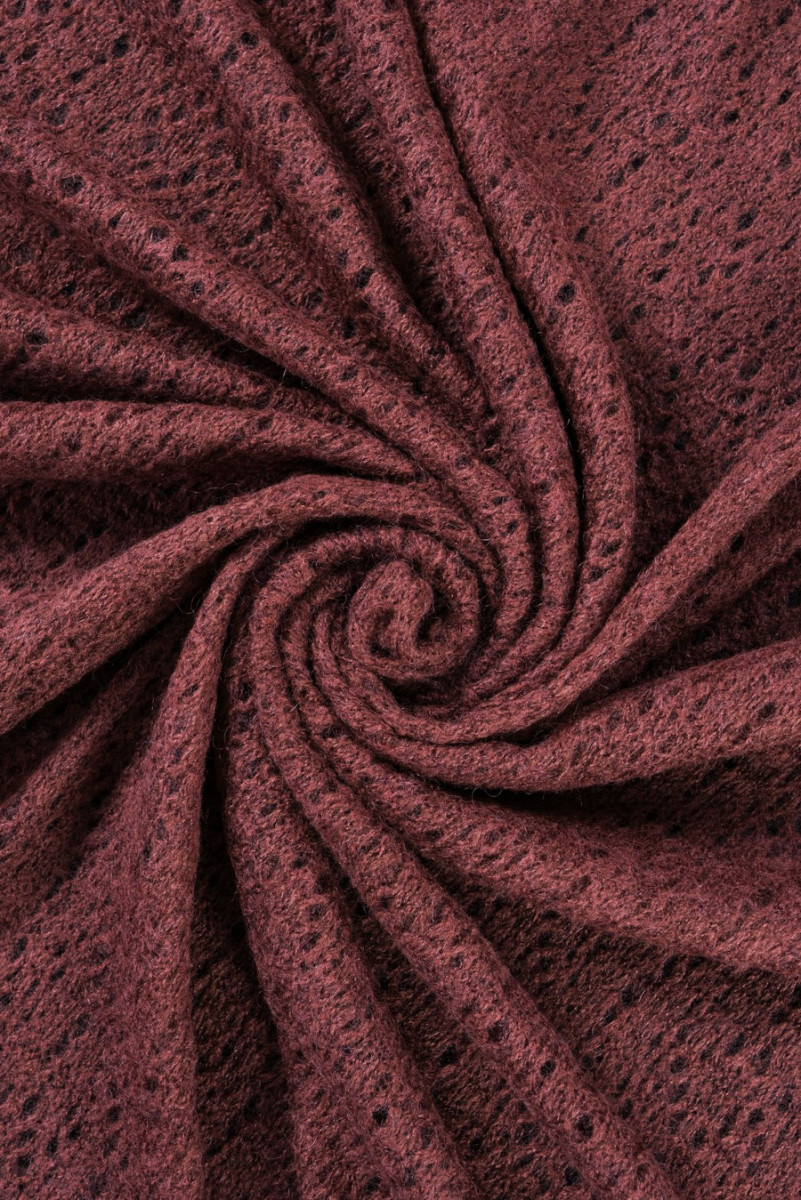 Pull ouvrage tricoté bordeaux KUPON 100 cm