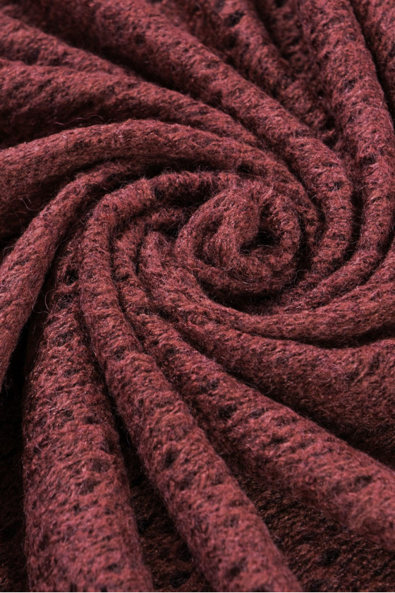 Öppen tröja stickad burgundy KUPON 100 cm