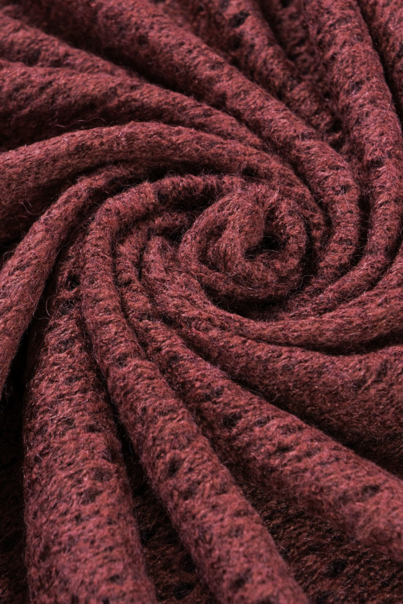 Maglione open work in maglia bordeaux KUPON 100cm