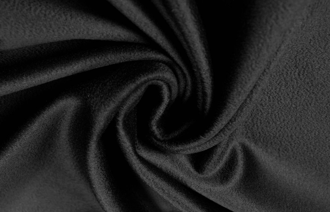 Coat wool with mohair black COUPON 60 cm
