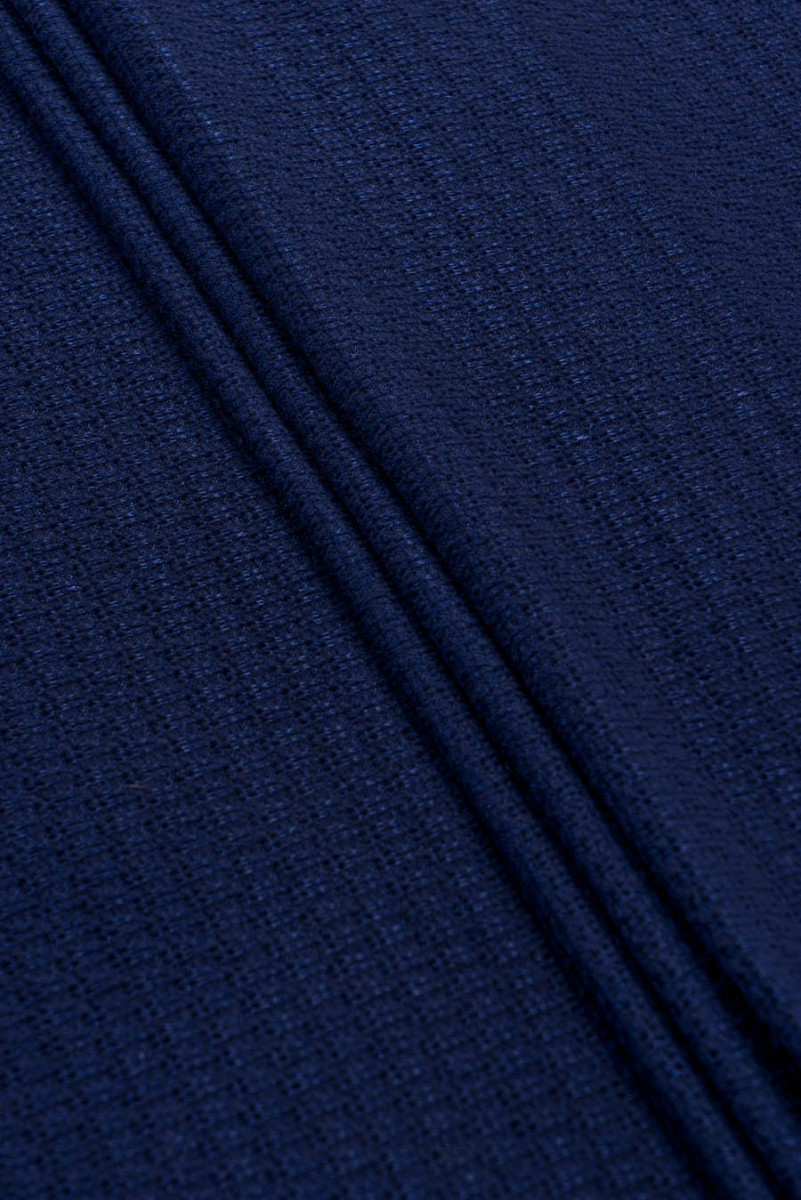Genombruten tröja stickad marinblå