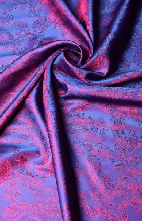 Doublure KUPON fuchsia/bleu marine jacquard 90 cm