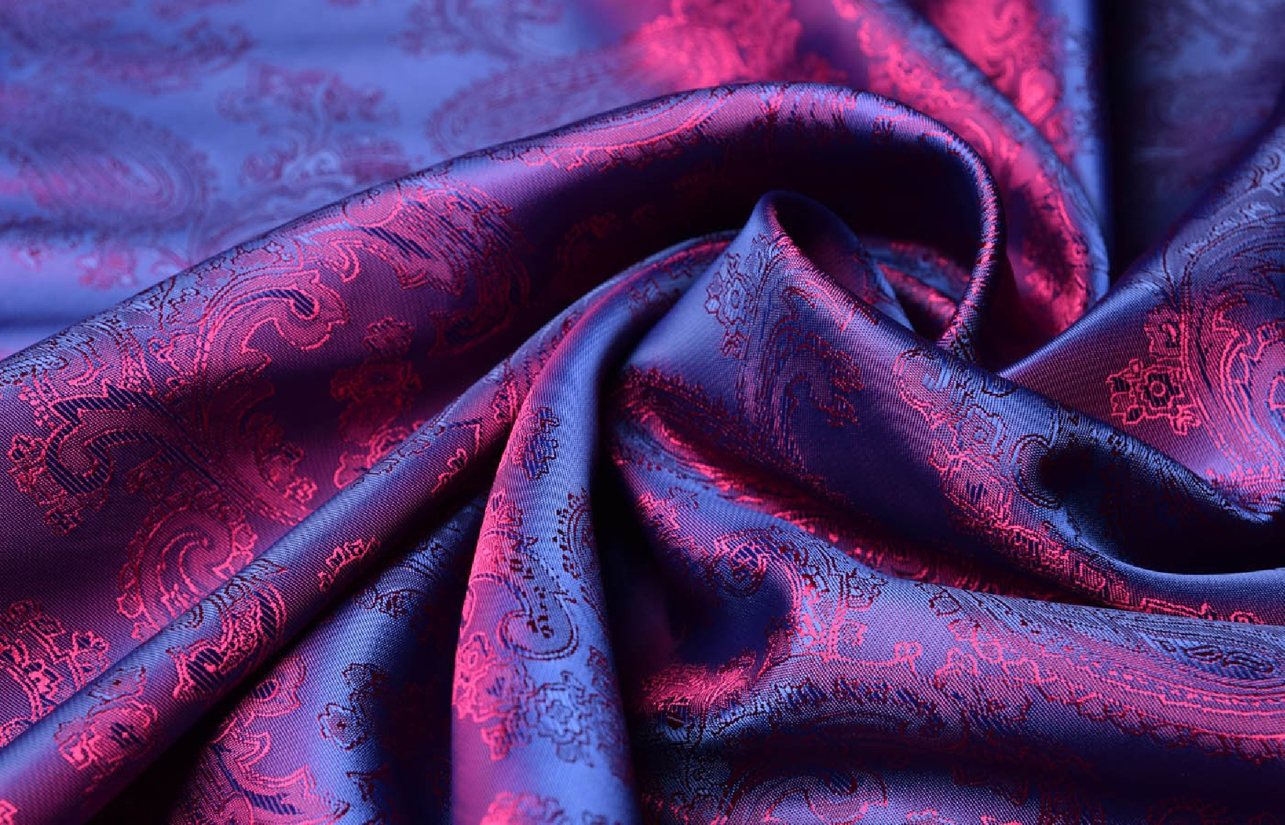 Fuchsia/Marineblaues Jacquard-Futter COUPON 90 cm