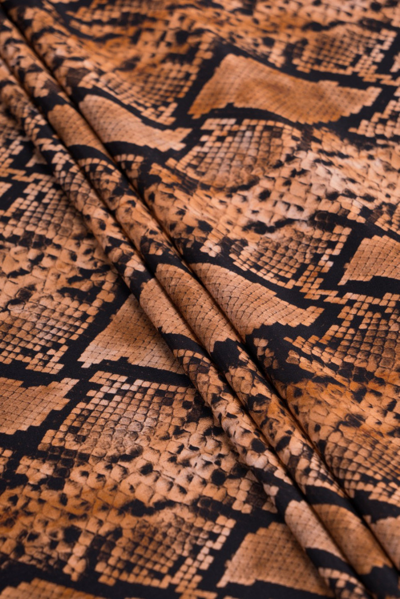 Crepe silk snake pattern