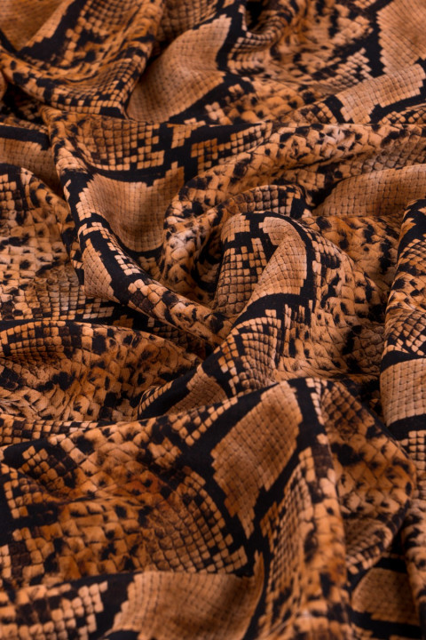 Crepe silk snake pattern