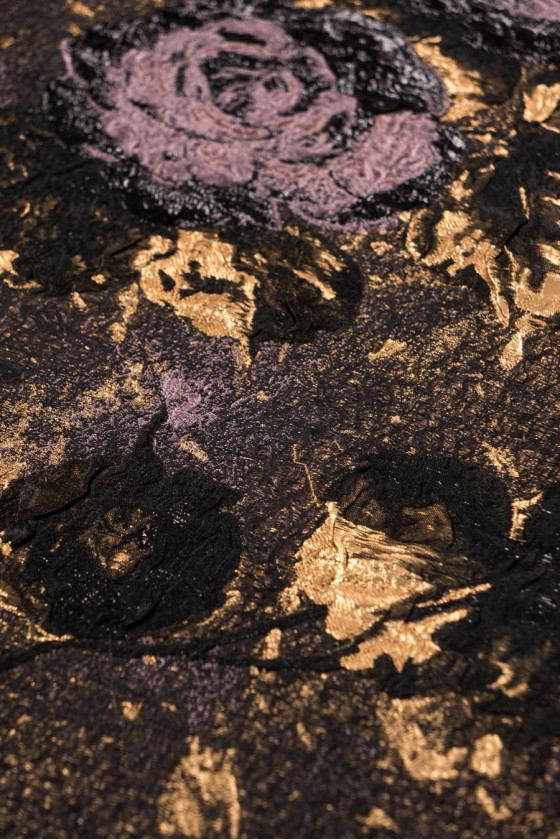 Jacquard selyemmel rózsákkal