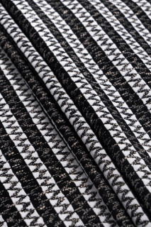 Tessuto Chanell zigzag bianco e nero