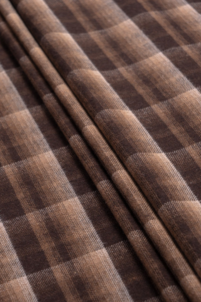 Brown-beige checkered fabric