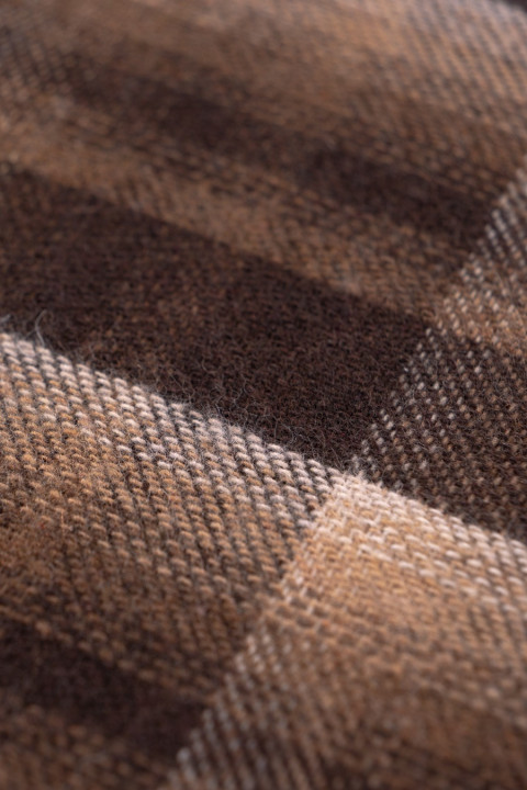 Brown-beige checkered fabric