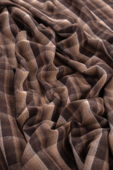 Brown-beige checkered fabric