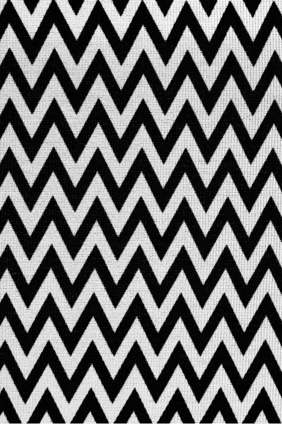 Tkanina wełniana w biało-czarne zygzaki KUPON 90cm