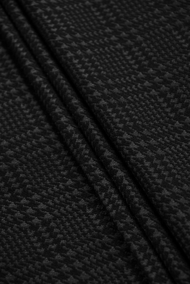 Black graphite check jacquard fabric