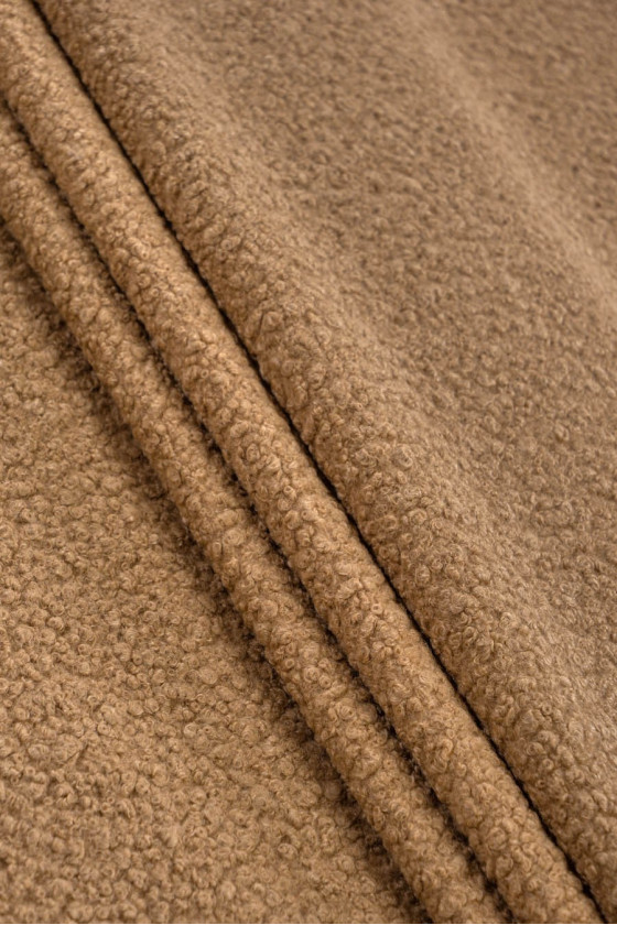 Camel boucle haină țesătură
