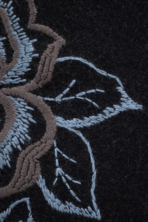 Graphite coat wool in flowers