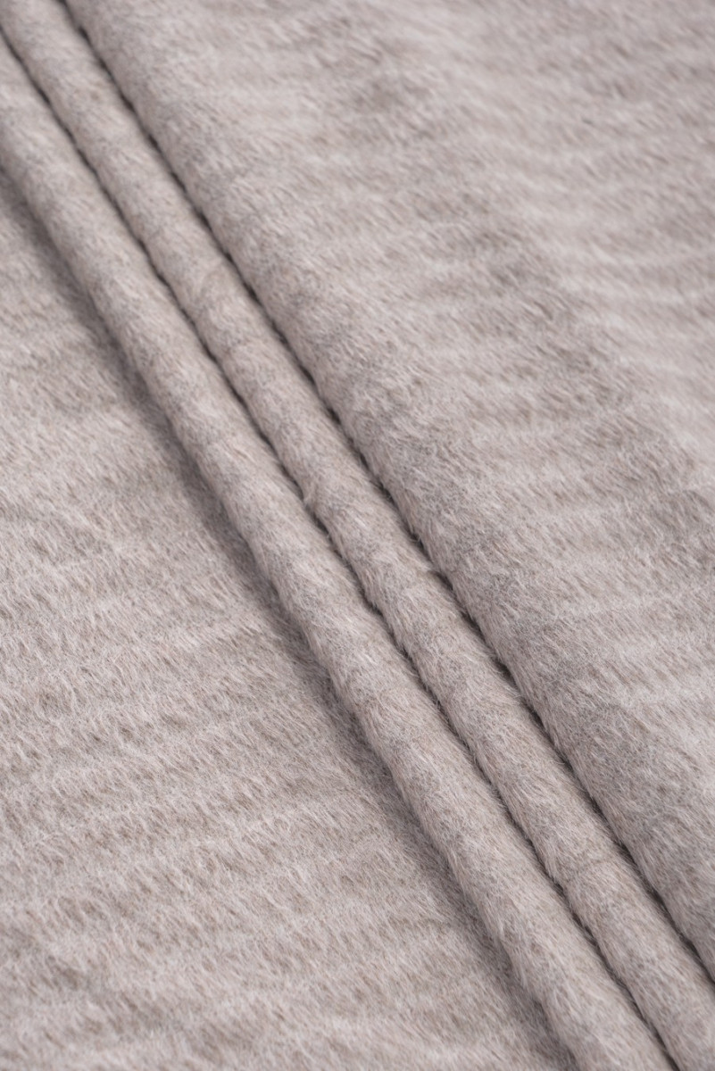 Abrigo de lana con alpaca gris-beige