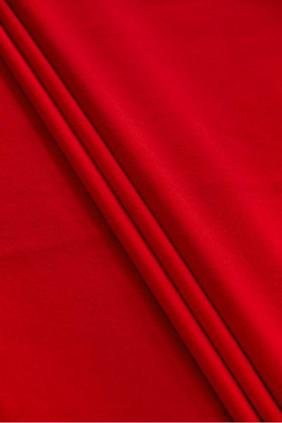 Red cashmere jacketed fabric