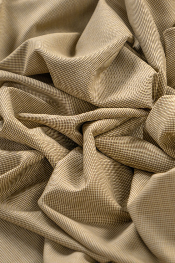 Checkered costume wool beige COUPON 140 cm