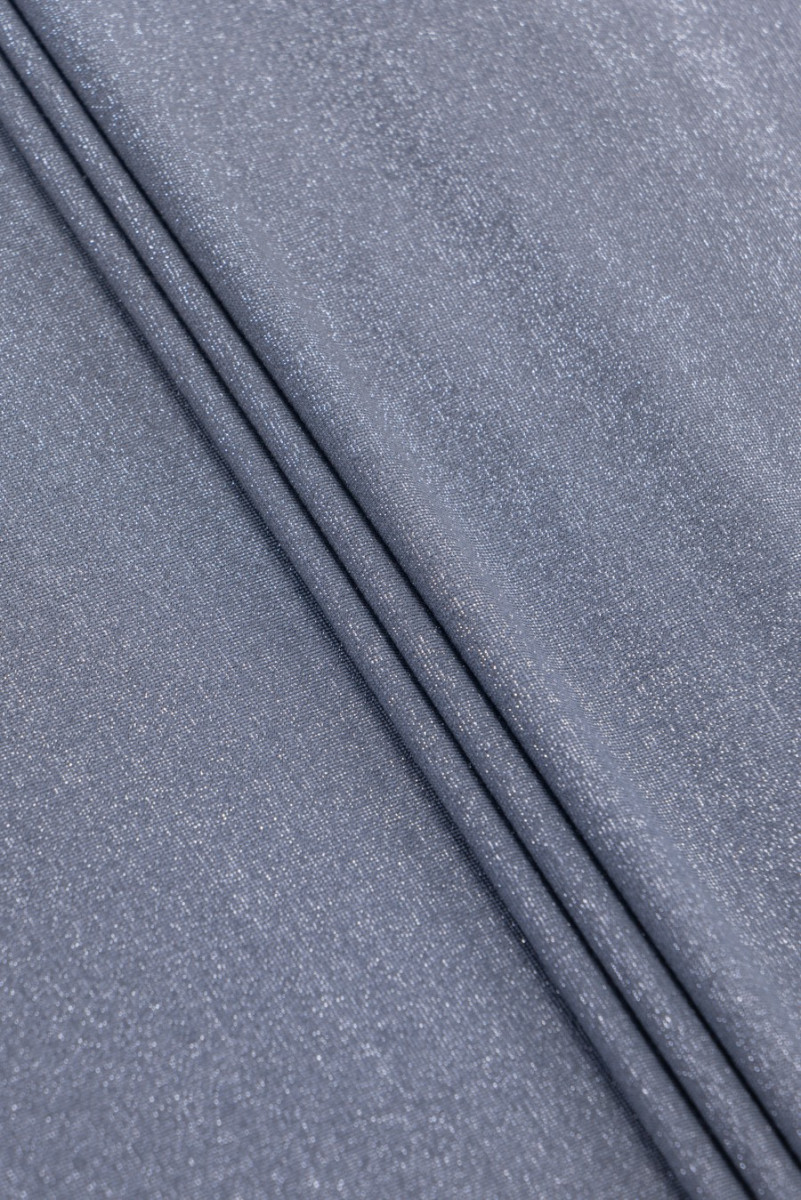 Grå-sølv strikket stof med lurex