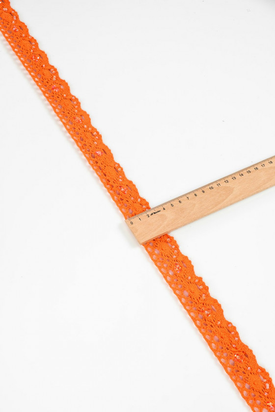 Taśma pomarańczowa ażurowa KUPON 100cm