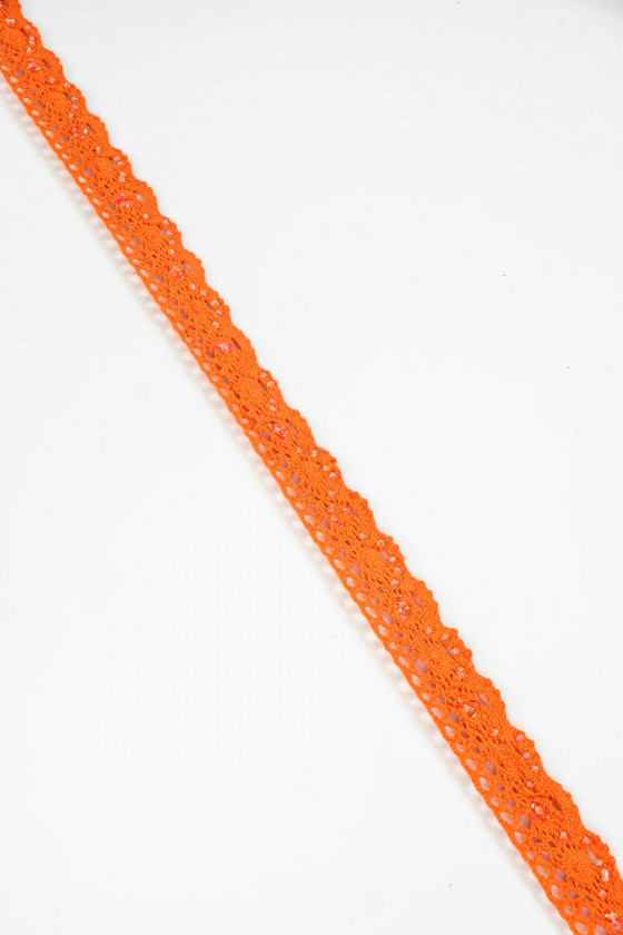Taśma pomarańczowa ażurowa KUPON 100cm