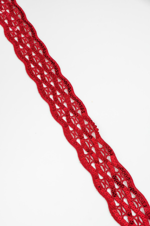Cinta de lentejuelas rojo oscuro