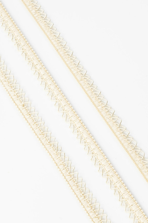 Elastic zigzag tape light beige